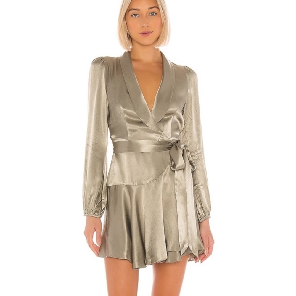 Shona Joy Satin Wrap Dress